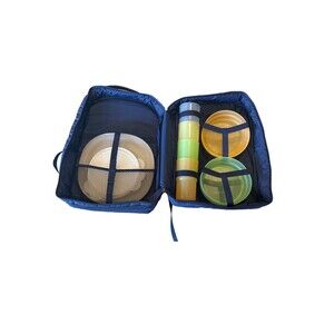 Vintage Tupperware Retired Picnic Backpack 4 Set Plates Bowls Glasses